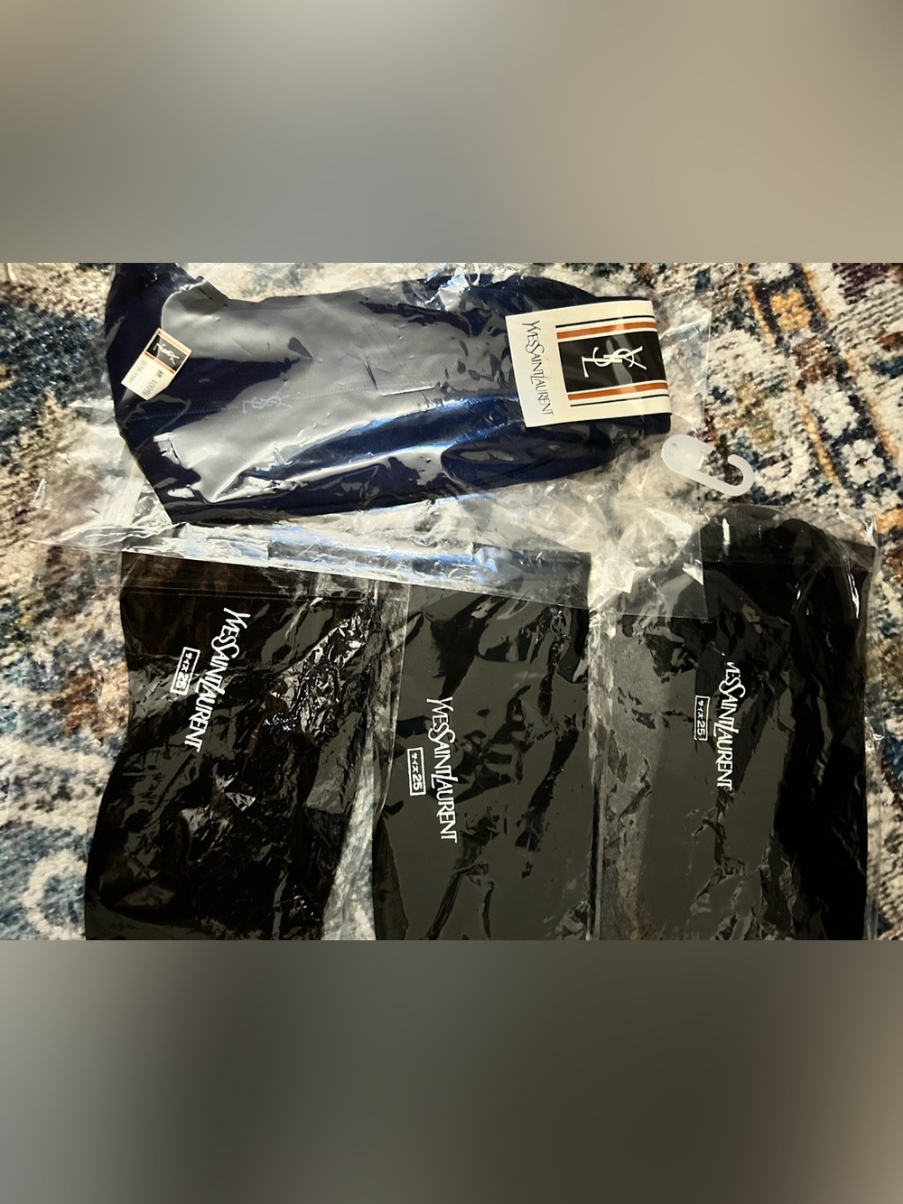 Yves Saint Laurent Dress Socks: Navy or Black (pick one)